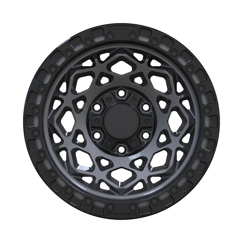 RUEDA DE ZHENLUN FORJADA OFF-ROAD CON MALLA, PLATO PROFUNDO EN GUNMETAL CON BEADLOCK NEGRO